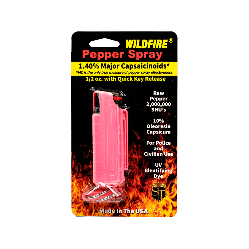 Wildfire Pepper Spray 1.4% Mc 1/2 Oz Hard Case, Pink