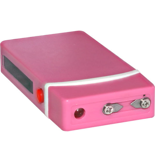 Fang Keychain Stun Gun and Flashlight with Battery Meter Pink